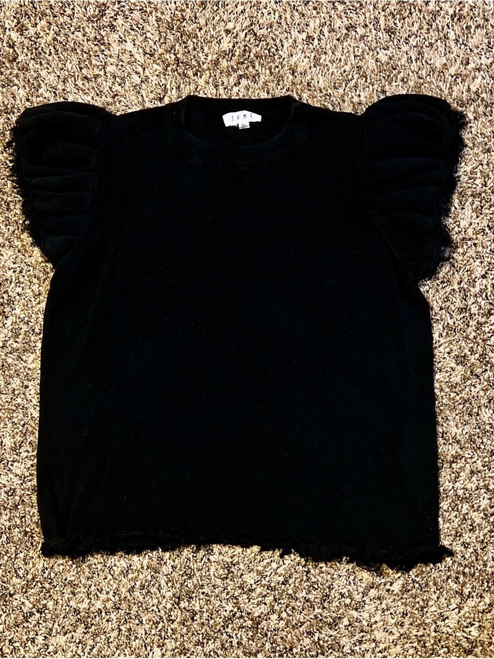 THML Black Puff Sleeve Women's Top